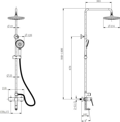 Комплект Акриловая ванна STWORKI Копенгаген KP19090 без опоры 190x90 см + Каркас 190 + Стойка Ларвик HWB0502-P01GD вороненая сталь в Батайске