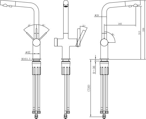 Смеситель для кухни STWORKI 23020-648/1BG-IG11 в Батайске